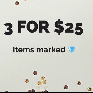 3/$25 items marked with 💎 Save on shipping!